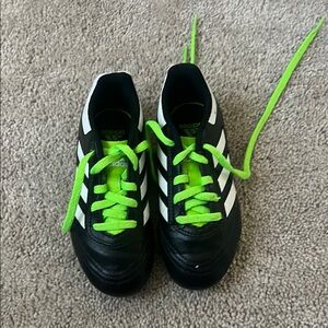 Adidas Kids Black and Green Shoes